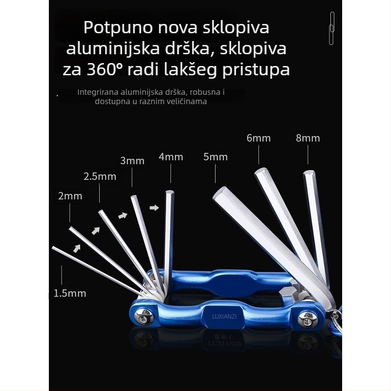 Deer Fairy Sklopivi šesterouglasti ključ set, višenamjenski, prijenosni s hex bitovima i Torx odvijačem