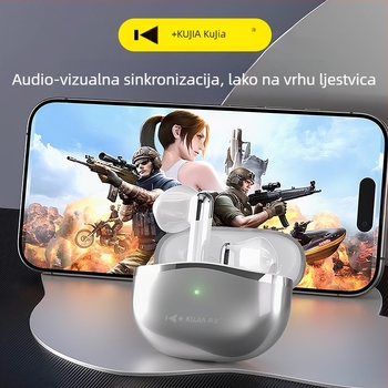 Kujia A900+ bežične slušalice s polu-in-ear dizajnom, cinkovo‑legura, Hi‑Fi zvuk za glazbu i razgovore