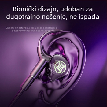 Neutral E11 gaming slušalice, žične, dizajn in-ear/ear-hook, dugi mikrofon, 3.5 mm priključak, 12 mm zvučnik, silikonske maskice