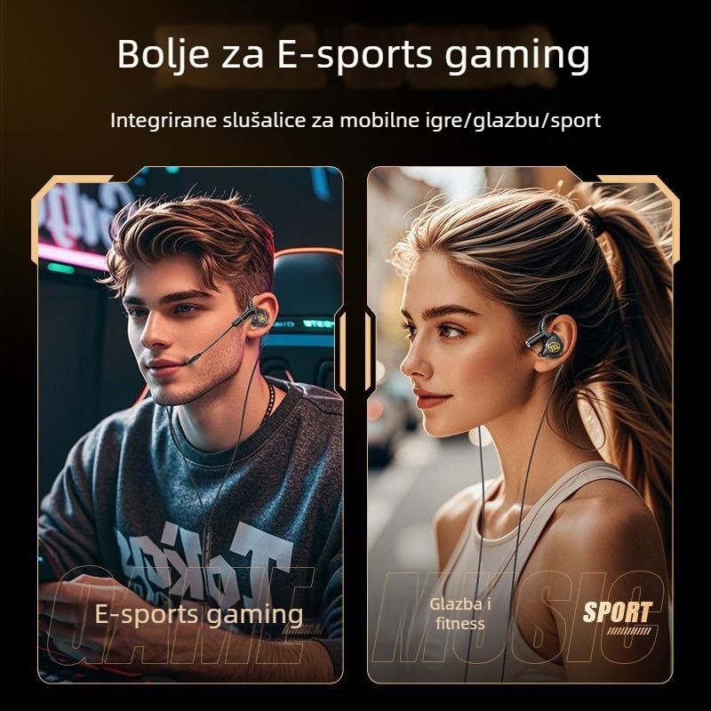 Neutral E11 gaming slušalice, žične, dizajn in-ear/ear-hook, dugi mikrofon, 3.5 mm priključak, 12 mm zvučnik, silikonske maskice