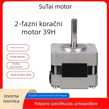 39-koračni motor, 1,8° korak, dvofazni, visok moment, velika snaga, visina 44 cm
