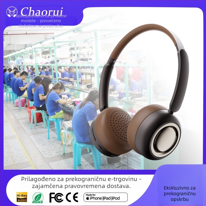 Chaorui CR28 Bežične slušalice preko uha Bluetooth 6.0, dugotrajna baterija, visokokvalitetan zvuk, retro metalni dizajn, IPX4, stereo zvuk
