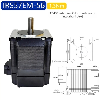 57 integrirani motor koraka sa zatvorenim krugom, 1,5 Nm, visoke brzine i niske razine buke, za strojeve za graviranje i 3D printere