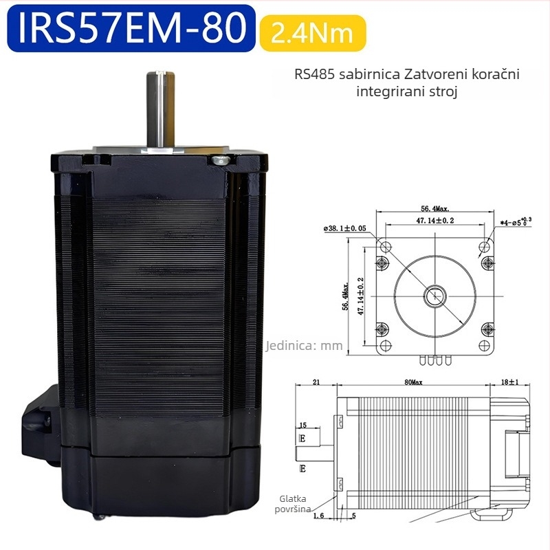57 integrirani motor koraka sa zatvorenim krugom, 1,5 Nm, visoke brzine i niske razine buke, za strojeve za graviranje i 3D printere