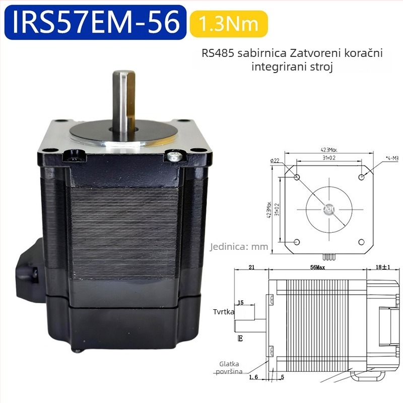 57 integrirani motor koraka sa zatvorenim krugom, 1,5 Nm, visoke brzine i niske razine buke, za strojeve za graviranje i 3D printere