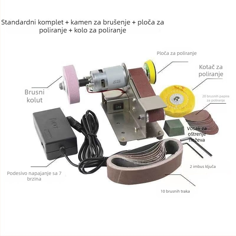 Mini električni stroj za poliranje za kućnu upotrebu, stolna brusilica s remenskim pojasom i oštrač noževa