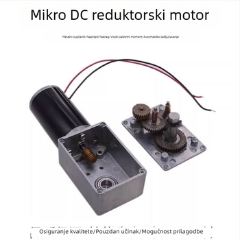 Mikro DC motor s reduktorom, 12-24V, visok okretni moment, pametan sustav za sušenje odjeće i zavjesa, samosblokirajući šnekasti prijenos