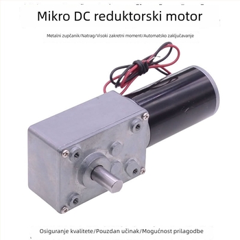Mikro DC motor s reduktorom, 12-24V, visok okretni moment, pametan sustav za sušenje odjeće i zavjesa, samosblokirajući šnekasti prijenos