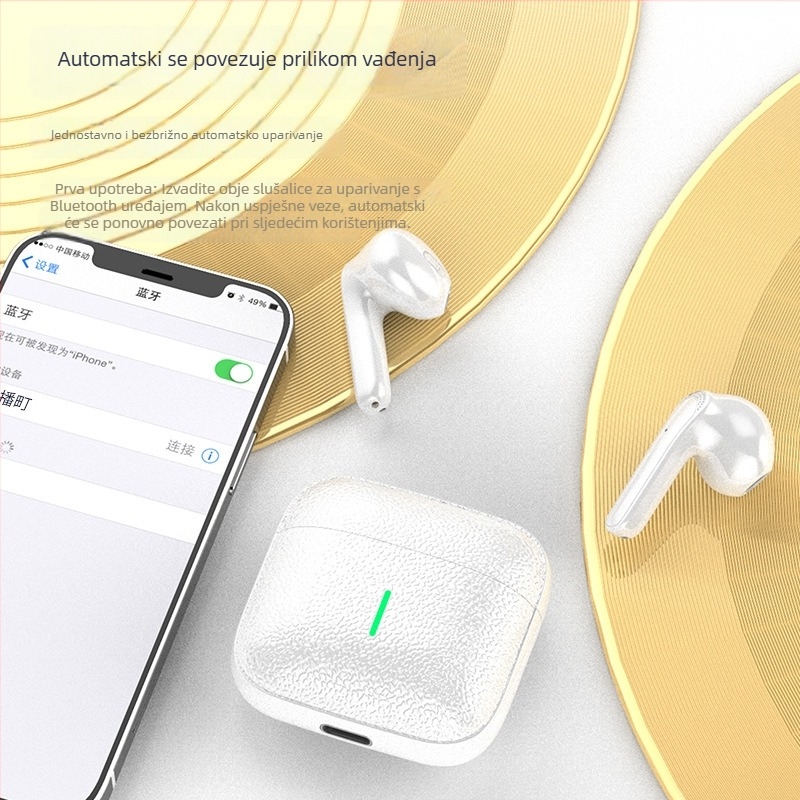 Maleson BY1 Bežične Bluetooth slušalice, TWS in-ear za igranje i sport, dodirna kontrola, vodootporne IPX3