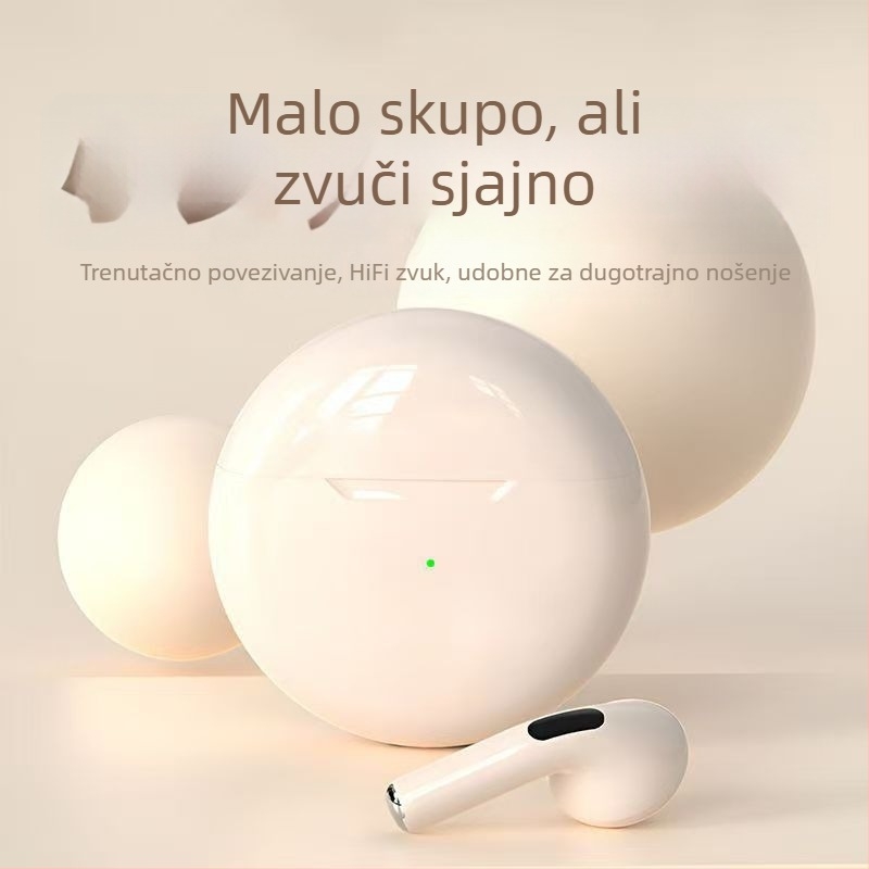 Pro6 bežične slušalice s kožnom teksturom, dizajn za trčanje – visokokvalitetan zvuk, Bluetooth 5.0, IPX4, trajanje baterije 4–8 sati