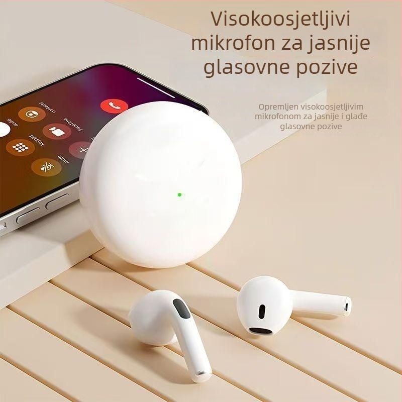 Pro6 bežične slušalice s kožnom teksturom, dizajn za trčanje – visokokvalitetan zvuk, Bluetooth 5.0, IPX4, trajanje baterije 4–8 sati