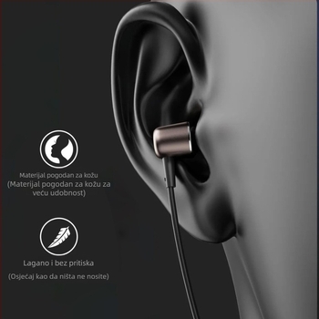 X1ProT Type-C žične in-ear slušalice s mikrofonom, kompatibilne s Apple, Xiaomi i Huawei uređajima