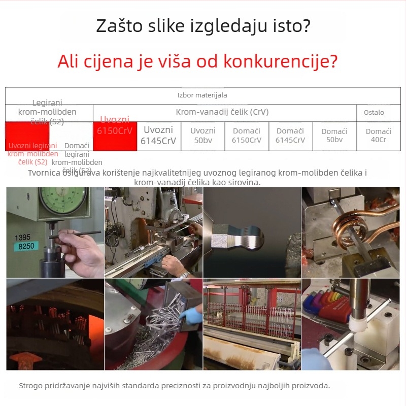 L-oblike imbus ključeva s kugličnom glavom, S2 kromomolibden čelik, visoka čvrstoća