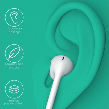 USB-C slušalice s digitalnim čipom, duboki bas, žično upravljanje, in-ear