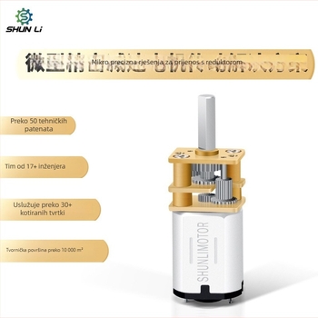 GM12N20 mikro DC redukcijski motor, 3-12V, za pametnu ključavnicu i robotsku usisavač