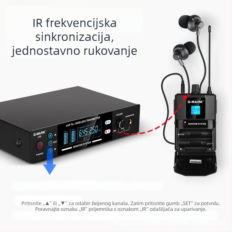 SHIDUN J-100 In-Ear Monitoring Sustav za pozornicu, žični slušalice za pjevače i bend