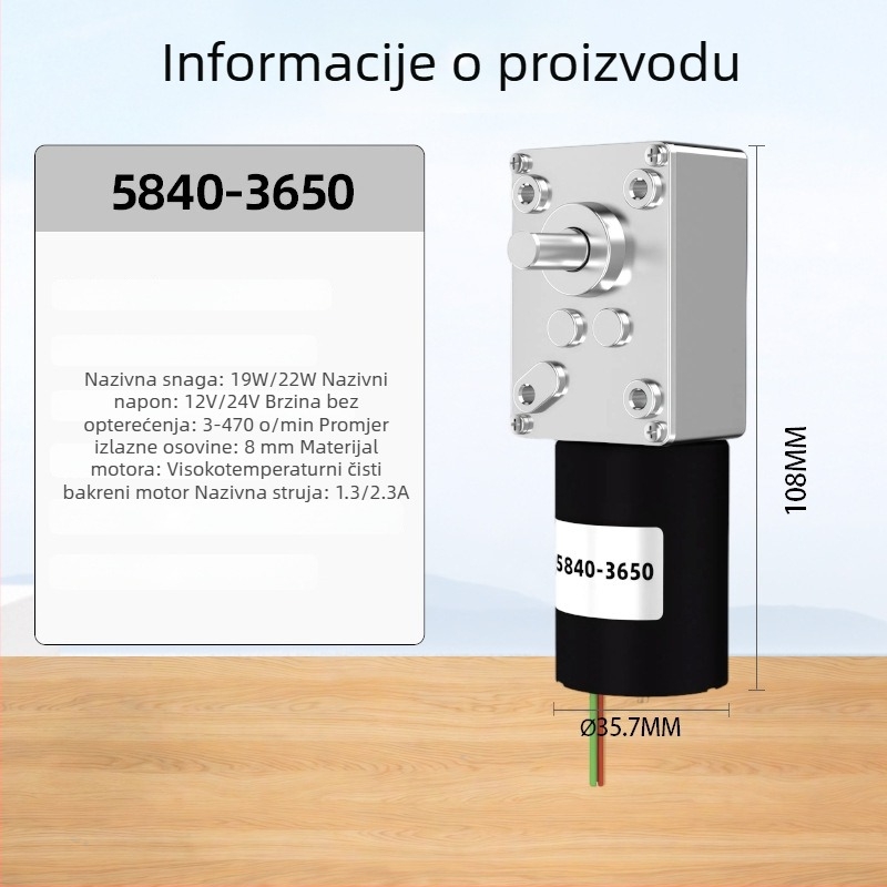 Bez četkasti DC motor s vretenastim reduktorom, 12V/24V, regulacija brzine, samozaključavanje, visoka snaga