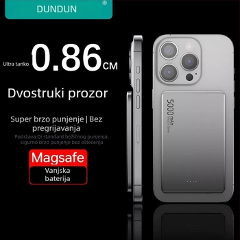 Ultra-tanki magnetni bežični power bank s kapacitetom 10000mAh, kompaktni dizajn PD3.0 22.5W brzo punjenje