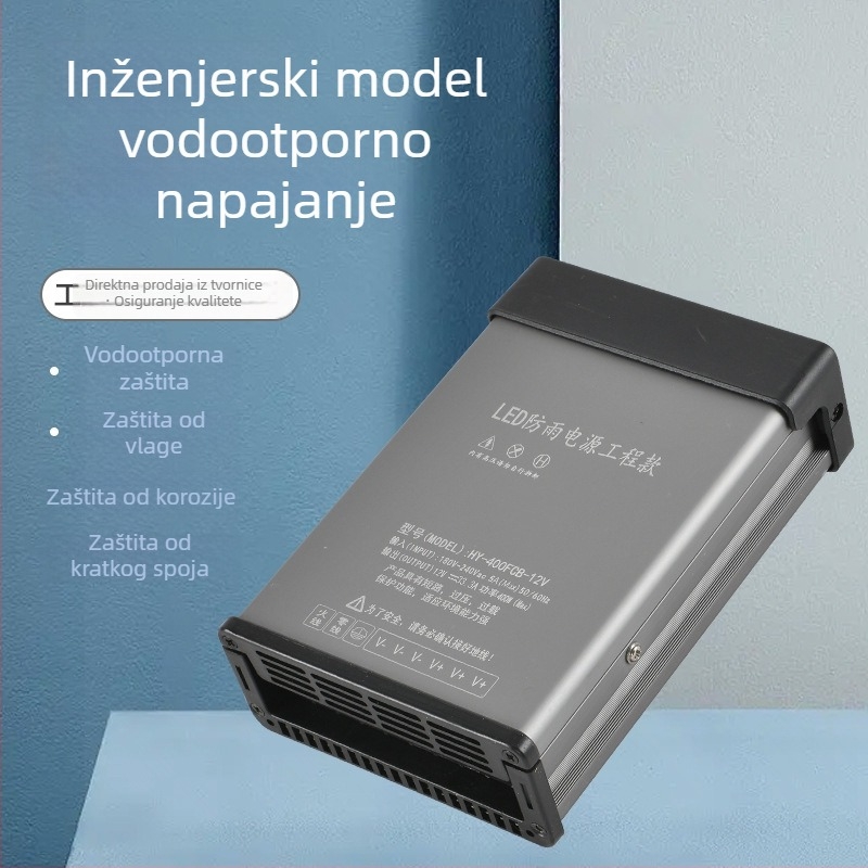 Vodootporno LED napajanje za svjetleću ploču s slovima, transformator reklame, 12V–24V, 400W–600W