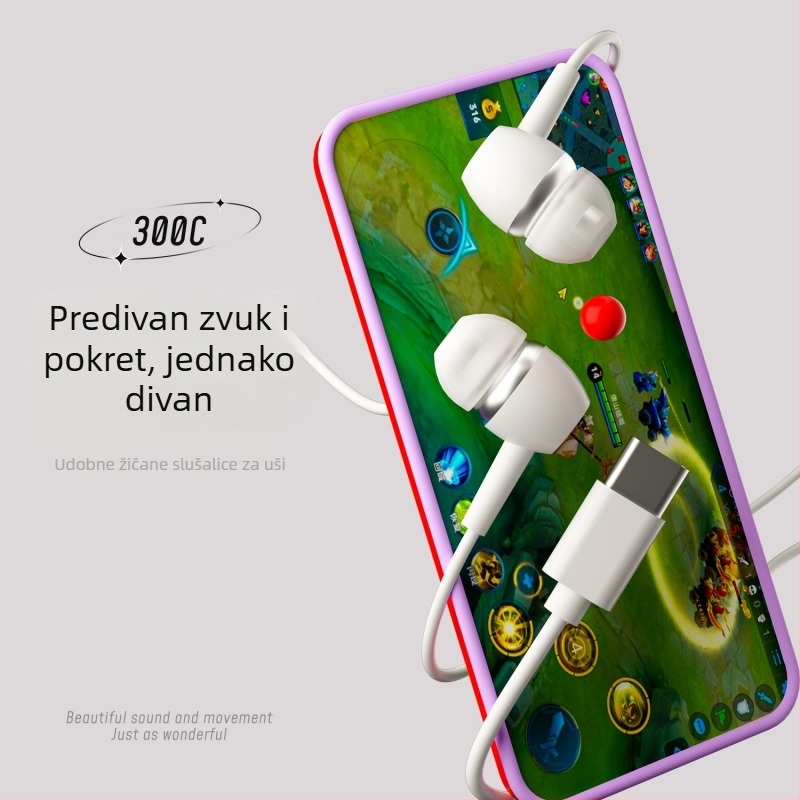 Yunshi 300c žične in-ear slušalice s Type-C priključkom i digitalnim čipom, kompatibilne s Huawei, Xiaomi i OPPO