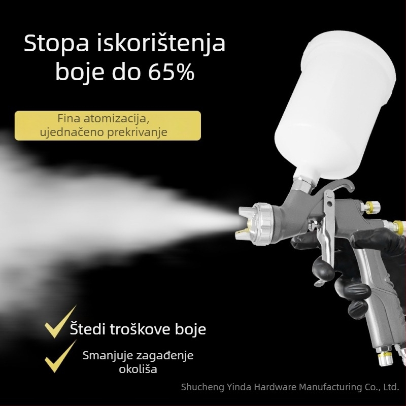 Pneumatska prskajuća pištolj D1/A610B s gornjim spremnikom za lakiranje automobila i namještaja LVL