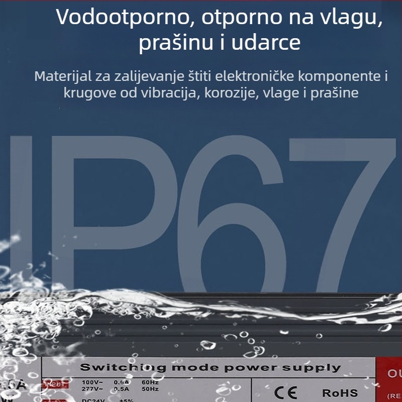 IP67 vodootporno LED napajanje 12V/24V za vanjsko osvjetljenje i reklamne ploče
