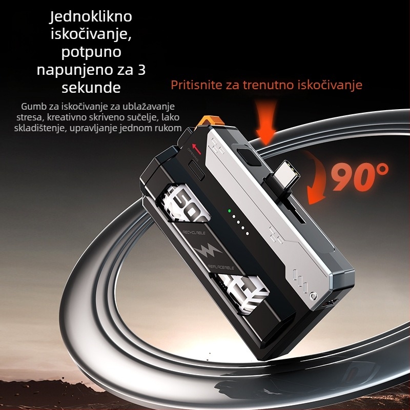 3C certificirani taktički power bank za upotrebu u avionima, kompaktno brzo punjenje 5000mAh