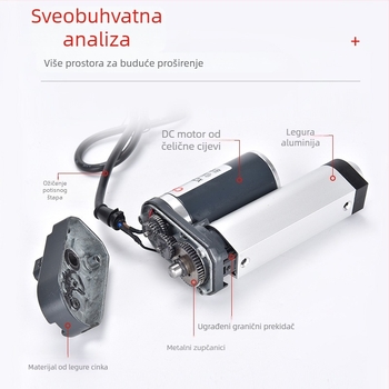 XC758 DC električni potisni rod, mikro teleskopski dizalica, 12V visoki potisak, promjenjiva brzina, 24V linearni motor