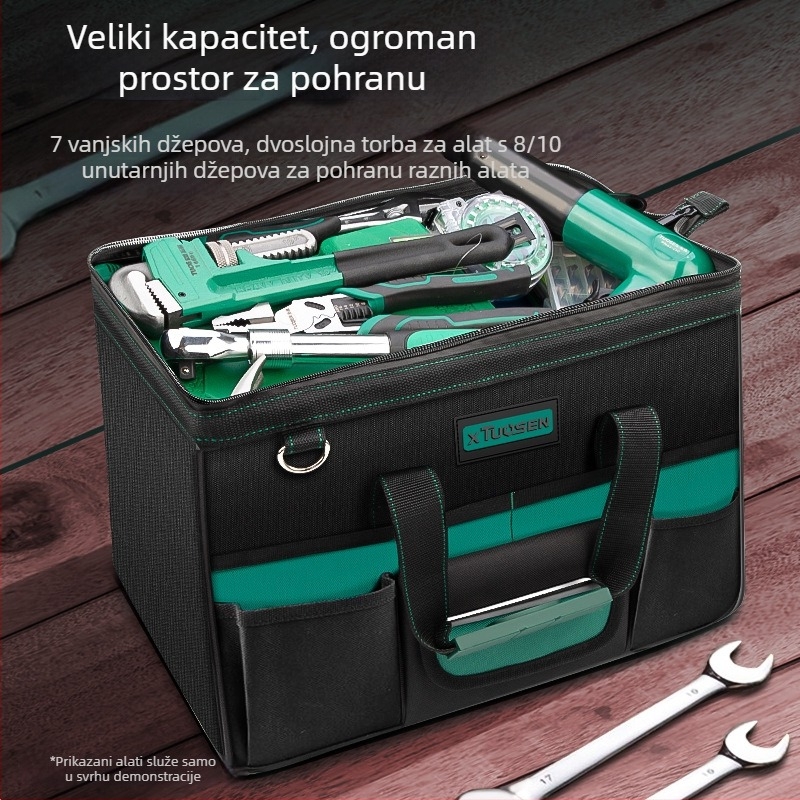 Topson torba za alate za elektrikare — velika kapaciteta, torba od Oxford platna za gradilište