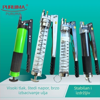 Ručni pumi mazivo za bager – dvostruka i jednostruka šipka, dvostruki piston, aluminijska legura, spremnik 800cc, ukupna duljina 365 mm