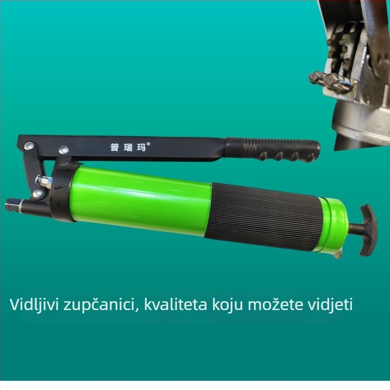 Ručni pumi mazivo za bager – dvostruka i jednostruka šipka, dvostruki piston, aluminijska legura, spremnik 800cc, ukupna duljina 365 mm