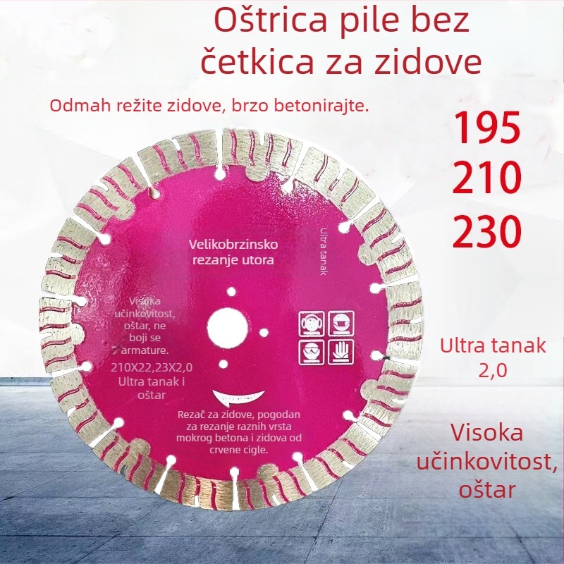 Yue Duplex 210 mm ultra-tanki disk za suho rezanje armiranog betona i crvene opeke