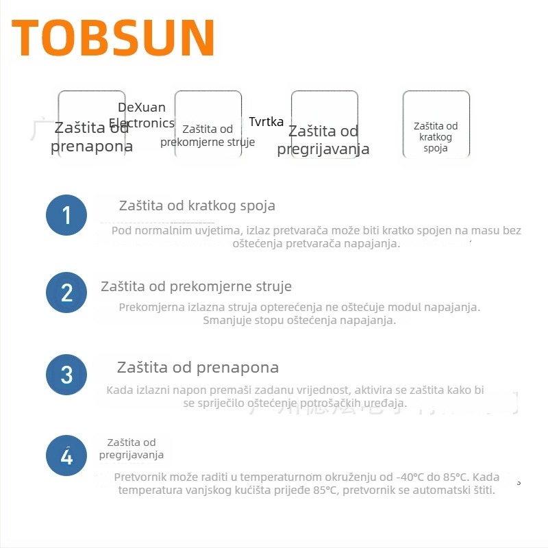 TOBSUN DC-DC pretvarač 12V u 13.8V, 10A, ulaz 8–40V, automobilno napajanje, regulirani izlaz