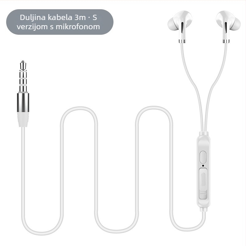Žične in-ear slušalice s mikrofonom za karaoke i prijenos uživo, s inline upravljačem, prilagodljivim zvukom i osvijetljenim kabelom