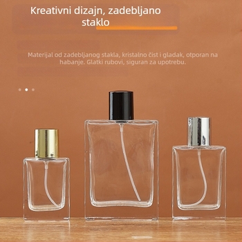 Parfemska bočica s tlačnim raspršivačem, staklena 50 ml, kozmetički dozator od debelog stakla, 30 ml bočica za uzorak