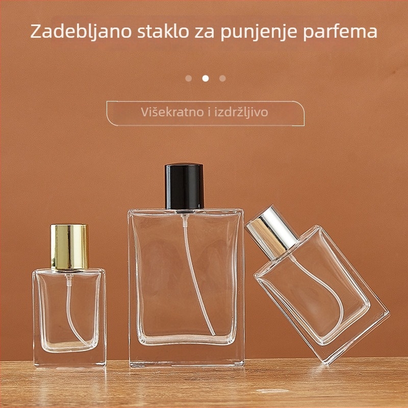 Parfemska bočica s tlačnim raspršivačem, staklena 50 ml, kozmetički dozator od debelog stakla, 30 ml bočica za uzorak