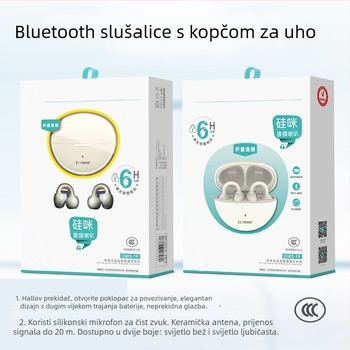 Nova OWS bežične slušalice s klipsom za uho, Bluetooth, ultraduga autonomija baterije, udoban dizajn s klipsom, redukcija šuma, pravi bežični