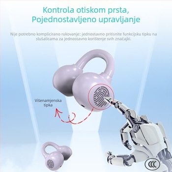 Nova OWS bežične slušalice s klipsom za uho, Bluetooth, ultraduga autonomija baterije, udoban dizajn s klipsom, redukcija šuma, pravi bežični