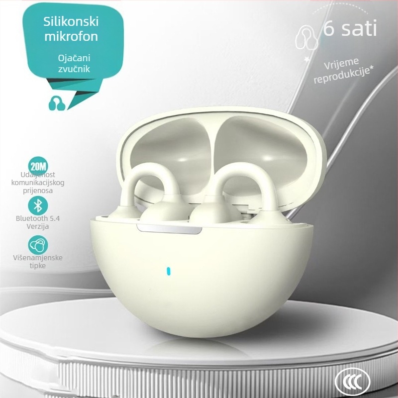 Nova OWS bežične slušalice s klipsom za uho, Bluetooth, ultraduga autonomija baterije, udoban dizajn s klipsom, redukcija šuma, pravi bežični