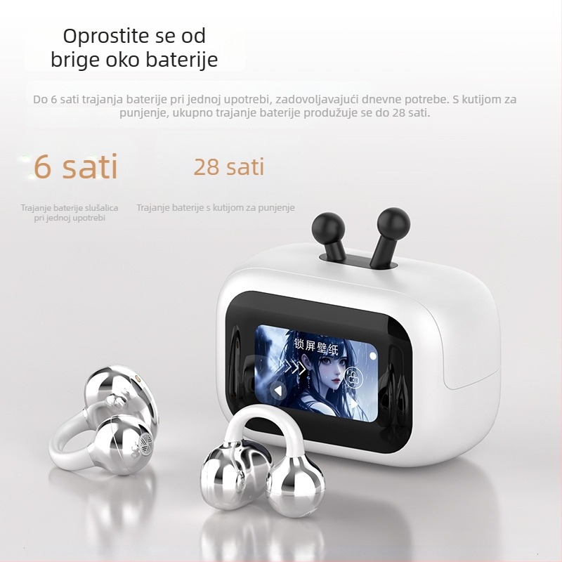 Z13 Bluetooth slušalice s digitalnim zaslonom, ušni klips, bežične, dugotrajna baterija, HD pozivi
