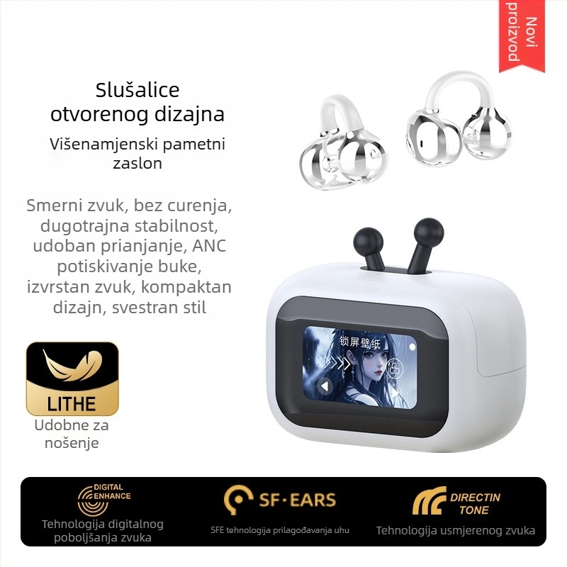 Z13 Bluetooth slušalice s digitalnim zaslonom, ušni klips, bežične, dugotrajna baterija, HD pozivi