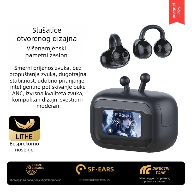 Z13 Bluetooth slušalice s digitalnim zaslonom, ušni klips, bežične, dugotrajna baterija, HD pozivi