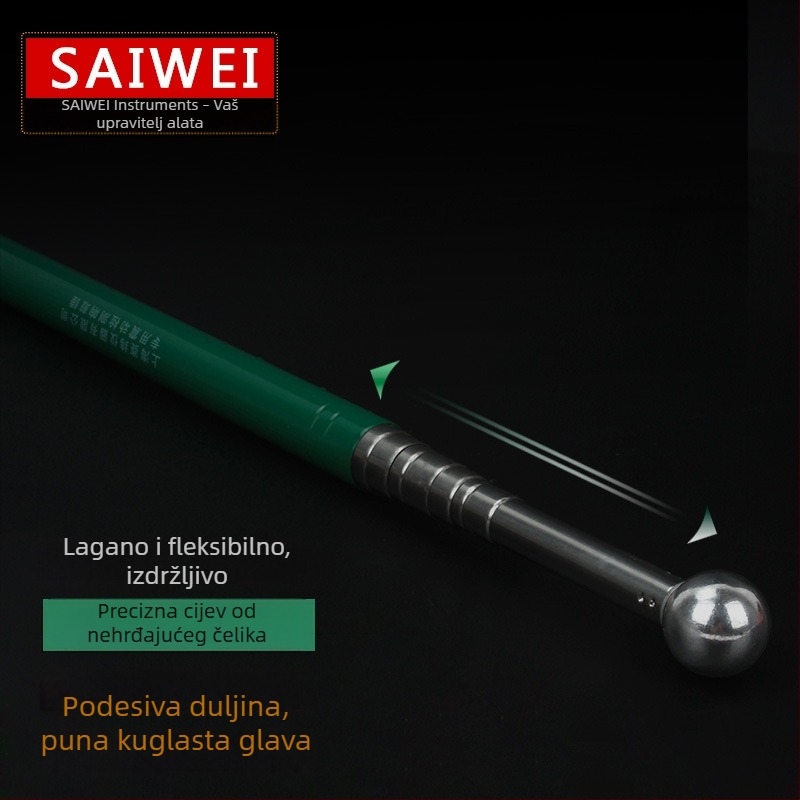 Saiwei Star 128 cm teleskopijski čekić za kućnu inspekciju – čekić s okruglom metalnom glavom