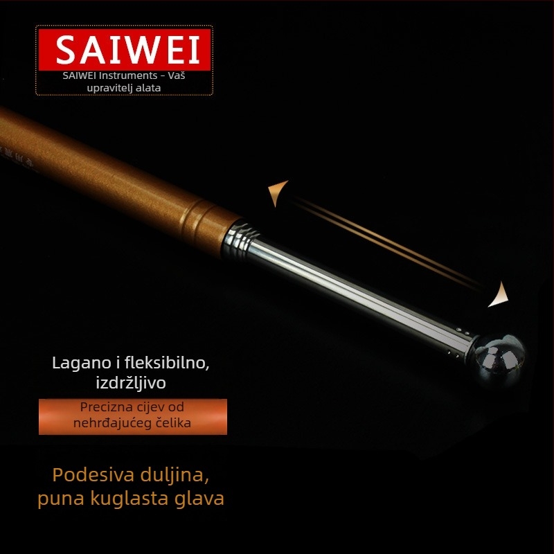 Saiwei Star 128 cm teleskopijski čekić za kućnu inspekciju – čekić s okruglom metalnom glavom