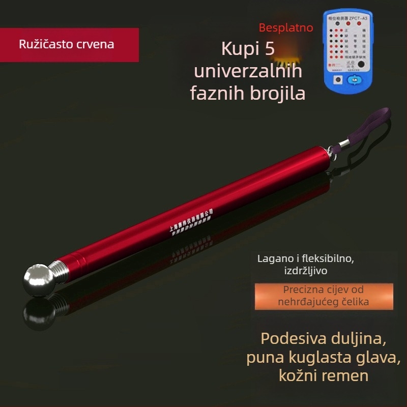 Saiwei Star 128 cm teleskopijski čekić za kućnu inspekciju – čekić s okruglom metalnom glavom