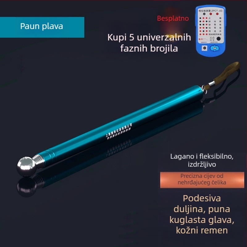 Saiwei Star 128 cm teleskopijski čekić za kućnu inspekciju – čekić s okruglom metalnom glavom