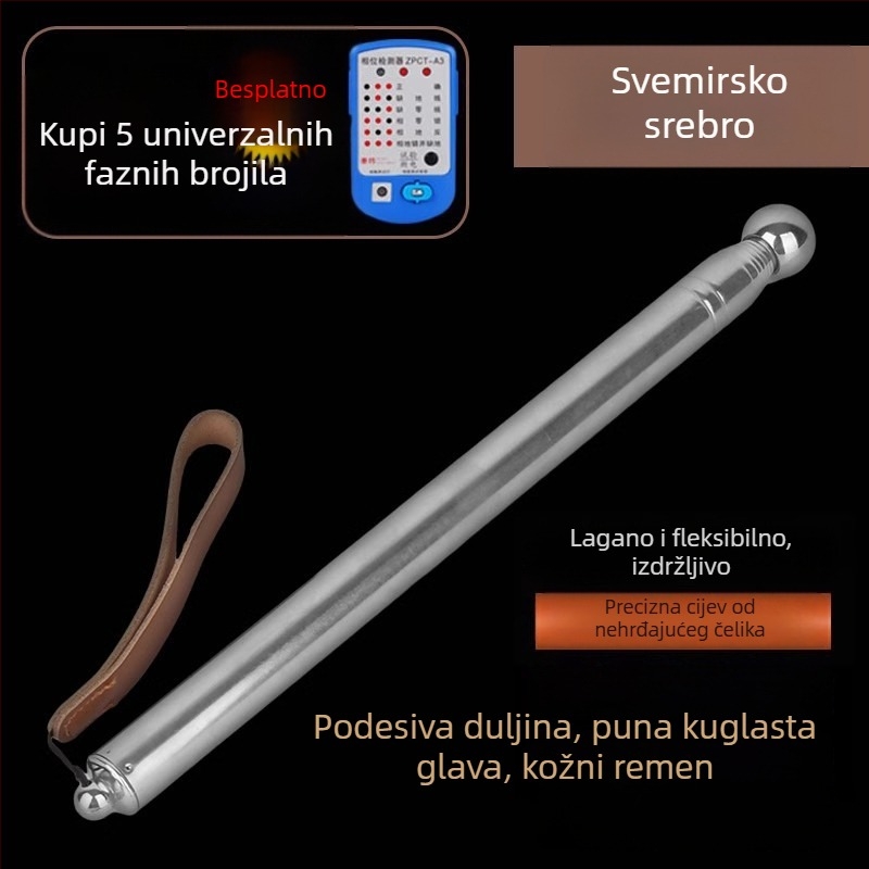 Saiwei Star 128 cm teleskopijski čekić za kućnu inspekciju – čekić s okruglom metalnom glavom