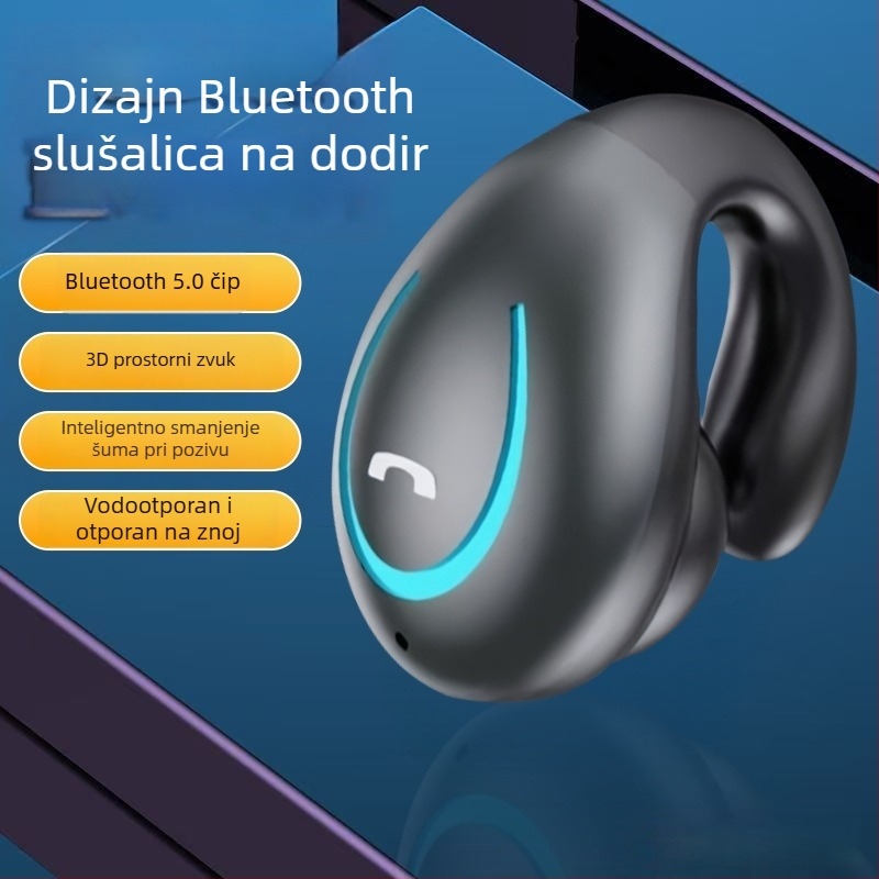 YX08 Bluetooth slušalice s klipsom za uho, bežične, ne ulaze u uho, visokokvalitetan zvuk, udobno nošenje