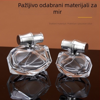 Visokokvalitetna staklena bočica za parfem s kapom od bambusa, prijenosna, elegantna prazna sprej boca 30 ml