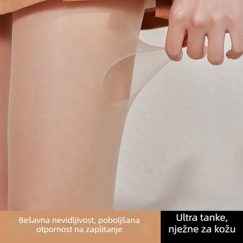 Ženske ultra tanke crne čarape 0D, baršun zaštita od zapetljavanja, sexy kroj, prilagodljiva duljina za proljeće-ljeto